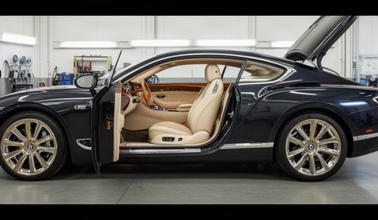 Eleganter Bentley Continental GT mit gepflegtem Innenraum vor einer Leasing-Rückgabe